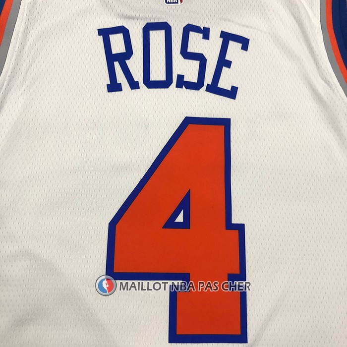 Maillot New York Knicks Derrick Rose NO 4 Association Blanc